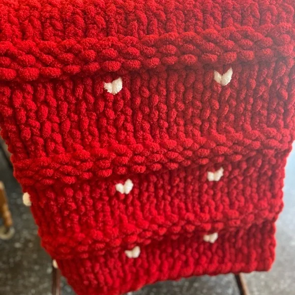 Handmade Cozy, Plush Chunky Chenille Red Heart Blanket Throw